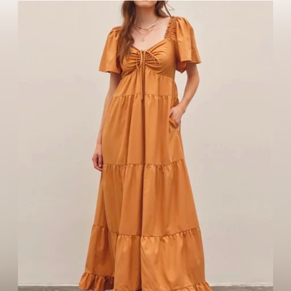 Tiered Maxi Dress in Latte
